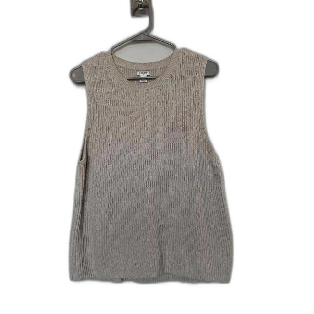 J. Crew Cream Tan Neutral Soft Knit Sleeveless Sweater